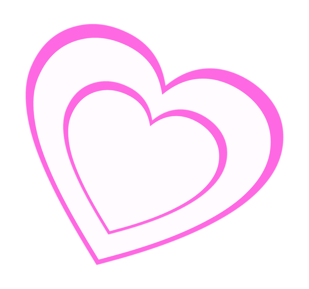 Transparent Pink Outline Double Heart Icon
