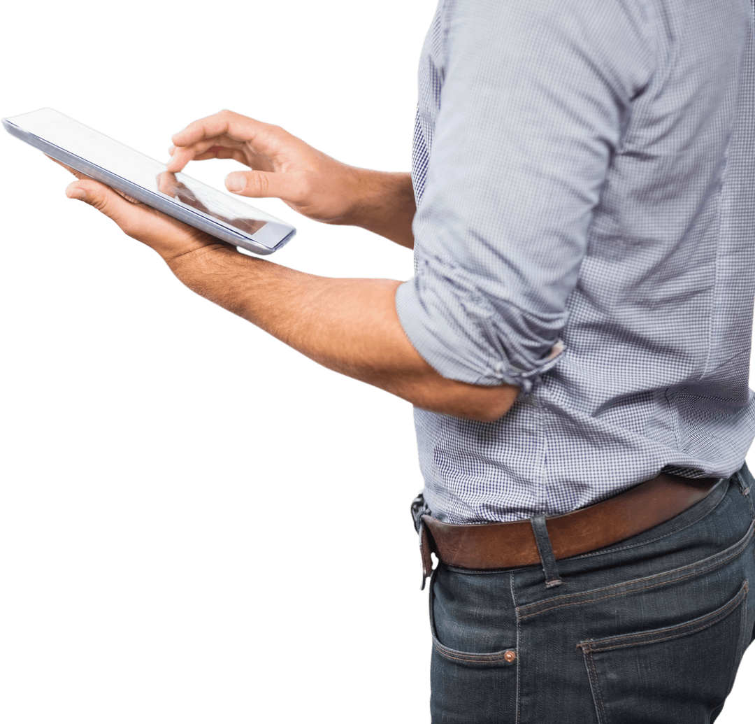 Business Professional Using Tablet Transparent Background