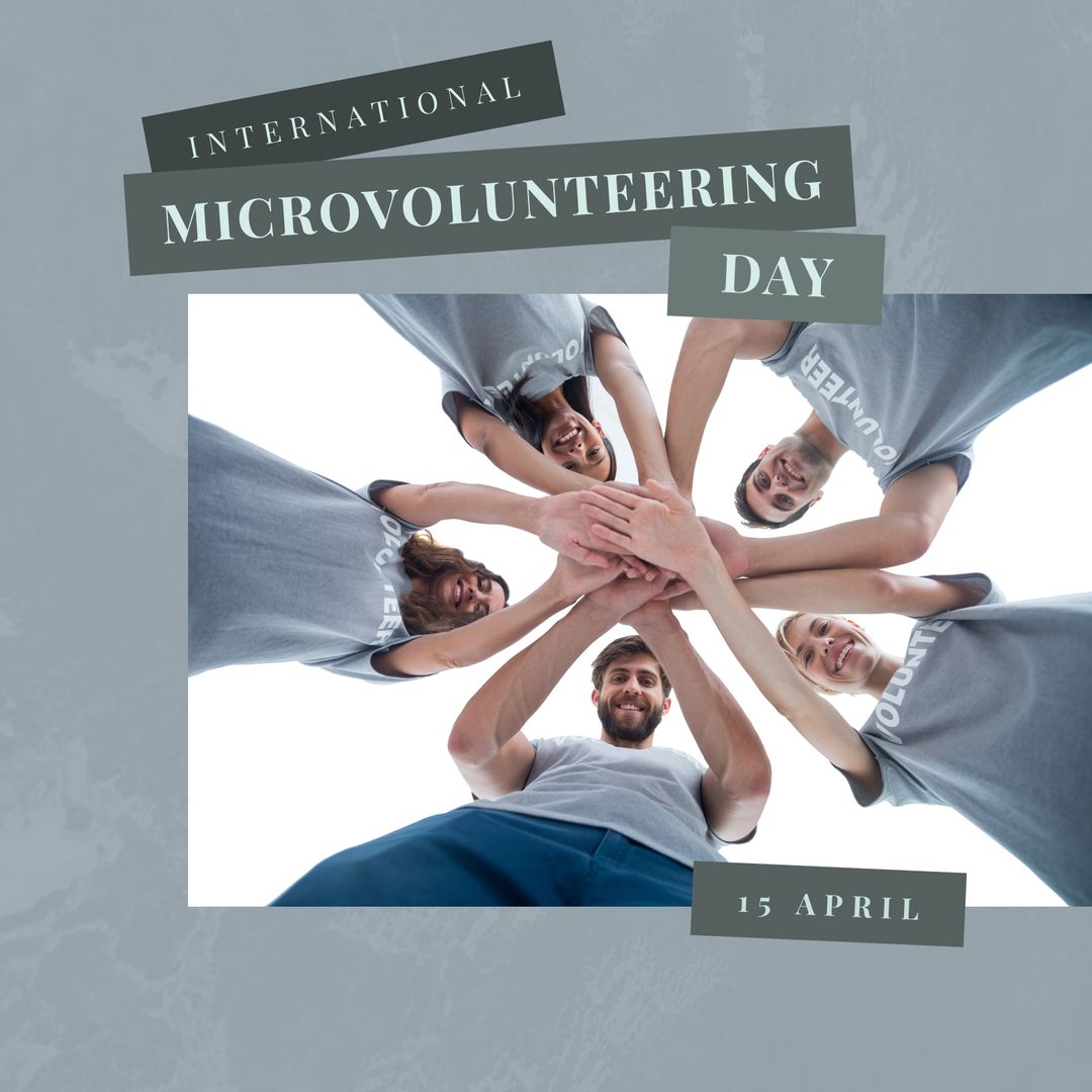 Team of Diverse Volunteers Celebrating Microvolunteering Day