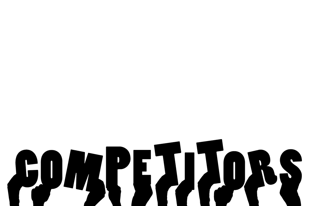 Hands Presenting Competitors Text on Transparent Background