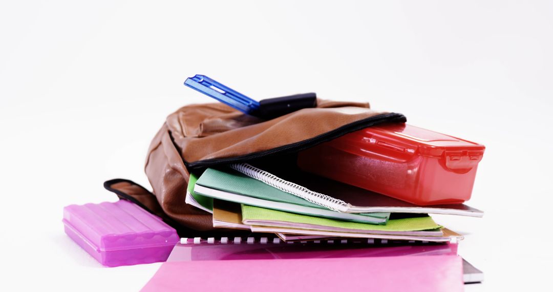 Overflowing School Backpack with Supplies Symbolizing Student Life