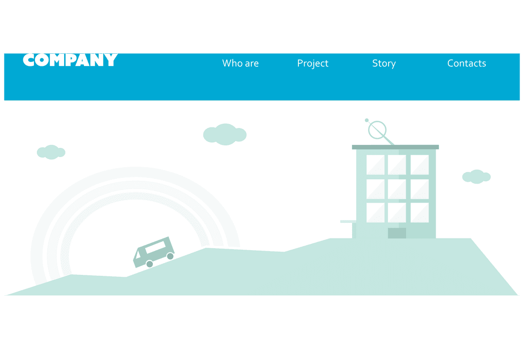 Modern Transparent Web Page Interface with Blue Elements