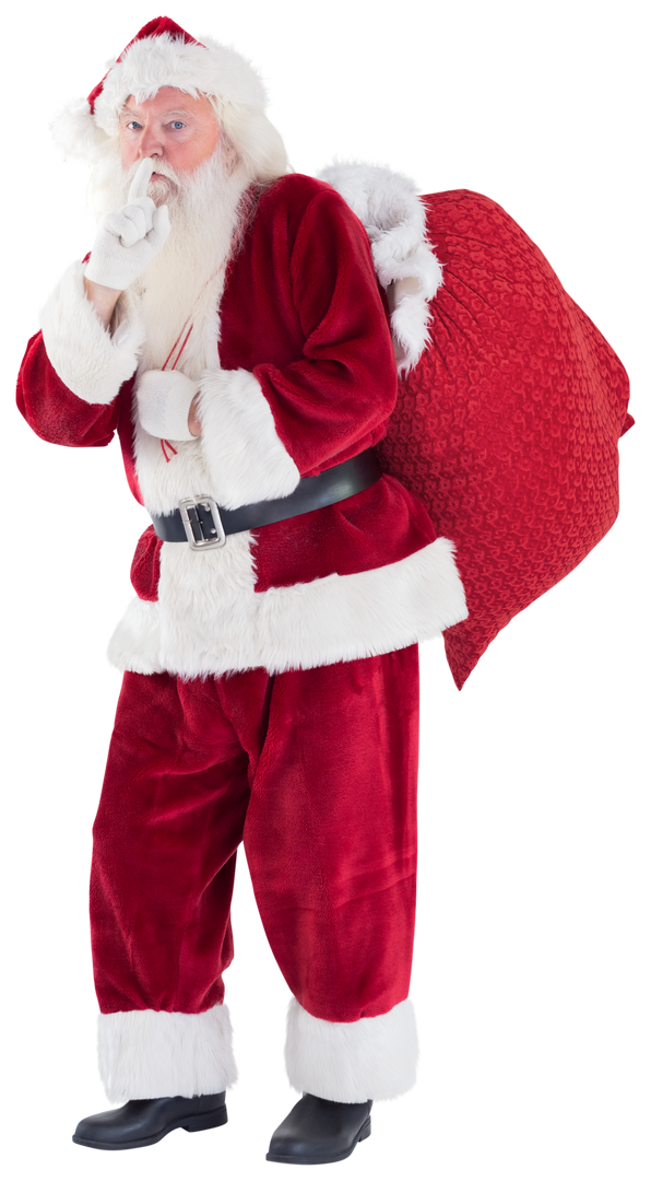 Santa Claus in Traditional Suit with Sack Transparent Background - Download Free Stock Images Pikwizard.com