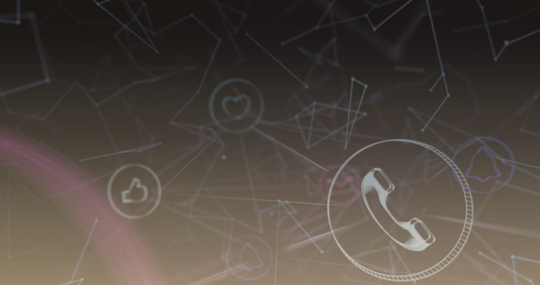 Digital Icons and Connections on Abstract Background