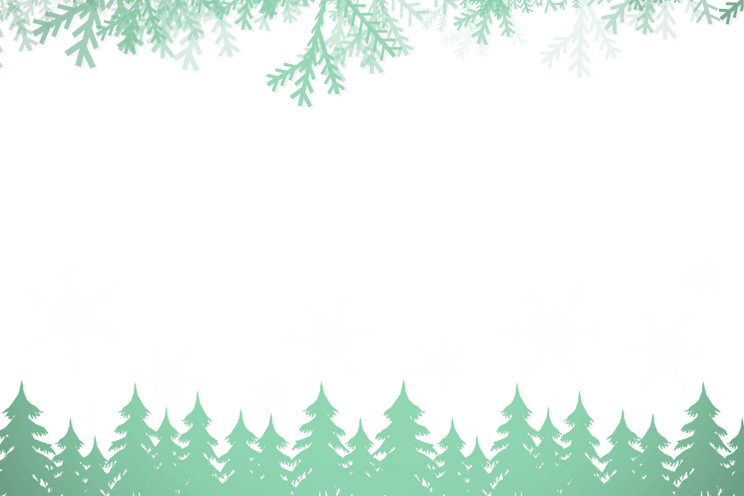 Transparent Christmas Elements with Snowflakes and Pines