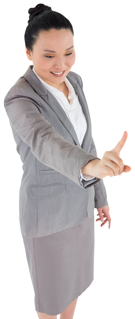 Asian Businesswoman Pointing Finger, Transparent Background - Download Free Stock Images Pikwizard.com