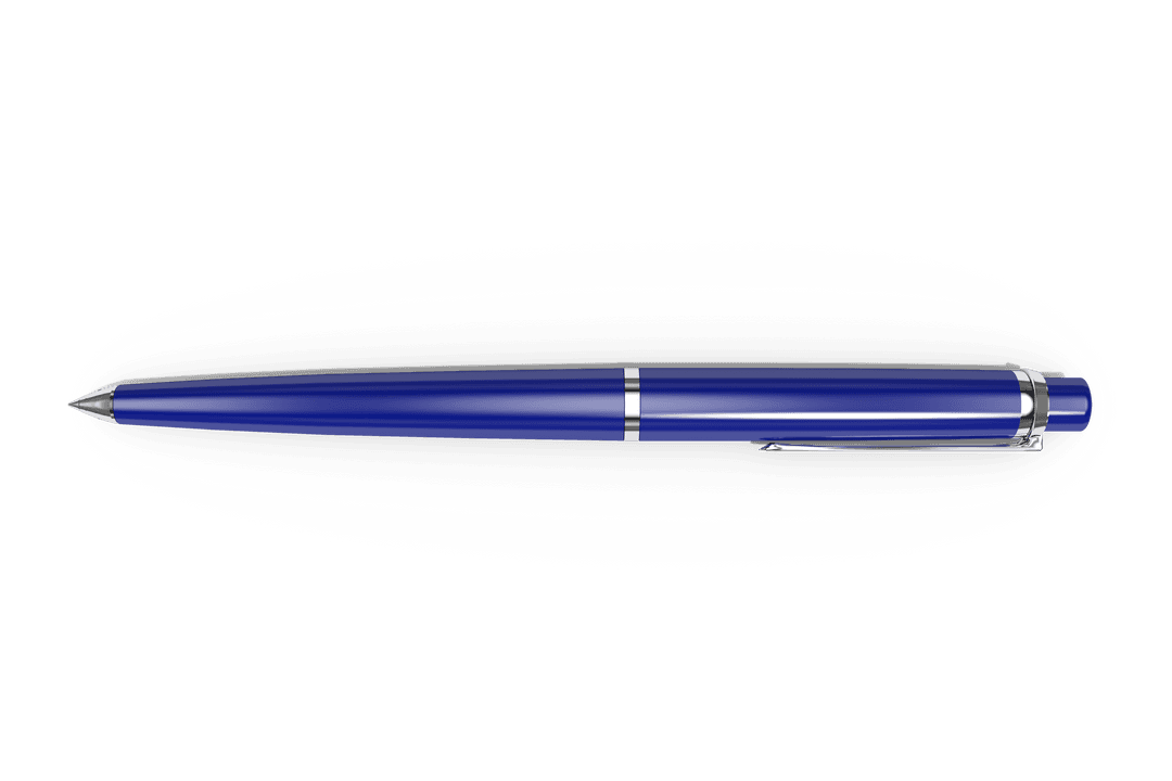 Sleek Blue Pen Isolated on Transparent Background for Writing Design Projects