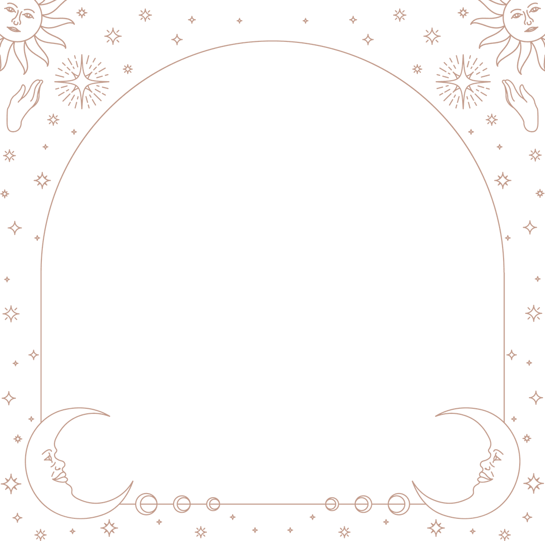 Transparent Celestial Frame with Sun and Moon Illustrations