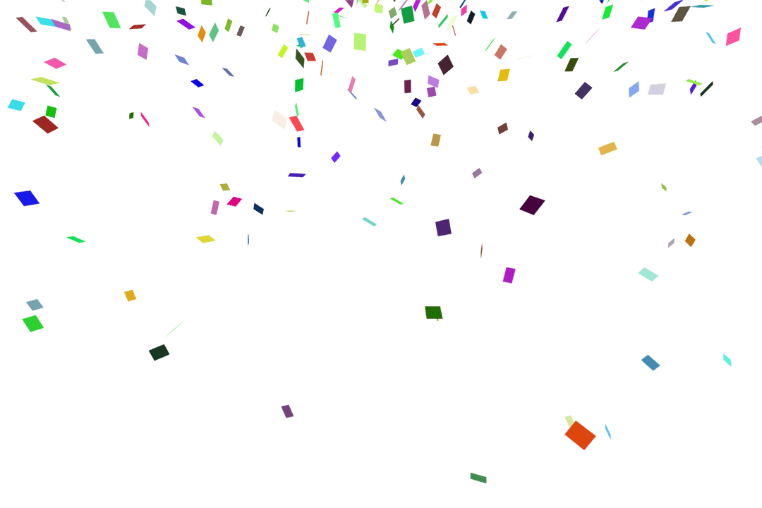 Colorful Confetti Falling on Transparent Background