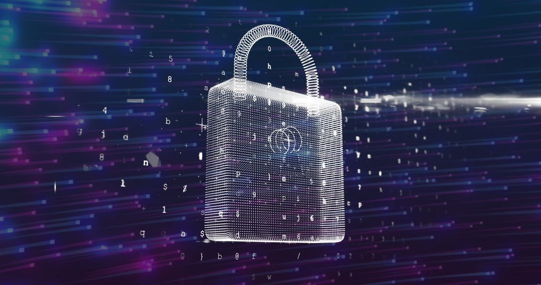Futuristic Digital Padlock Symbolizing Online Security