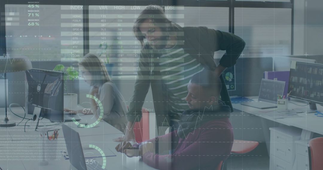 Financial Data Superimposed on Collaboration in Office Environment