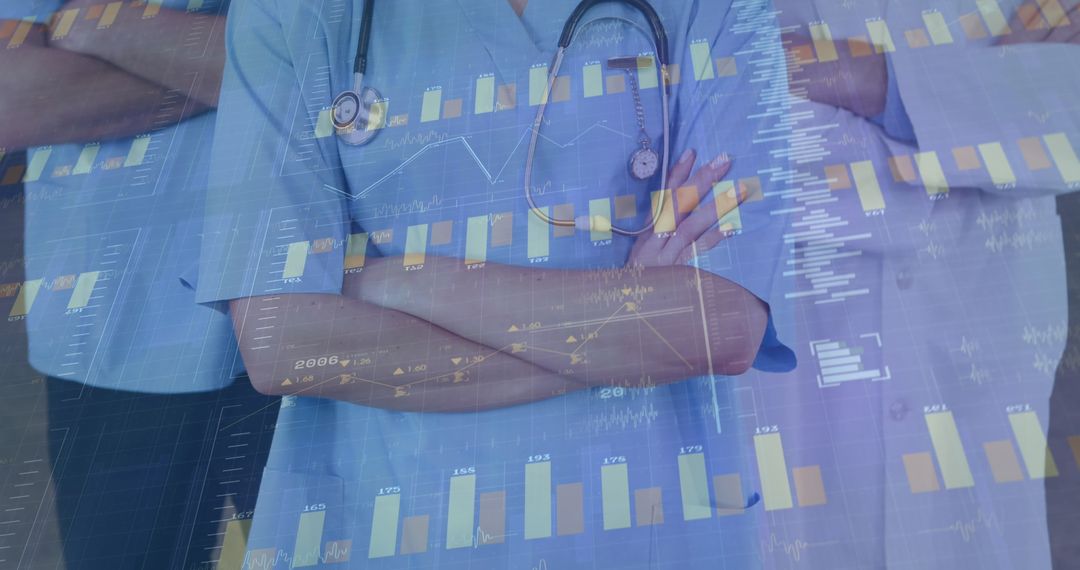 Financial Data Overlay on Healthcare Professionals Signifying Data-Driven Medicine