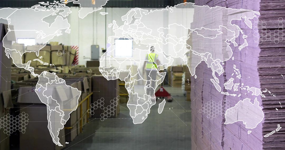 Warehouse Logistics with Global Distribution Concept Overlay