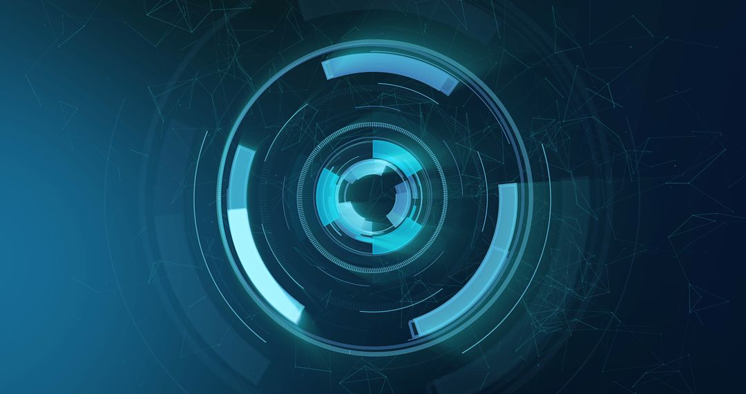 Futuristic Digital Interface With Data Scanning Blue Circular Design