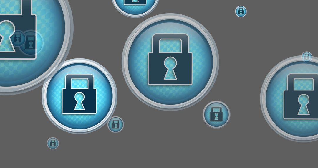 Padlock Icons Representing Online Security on a Digital Background