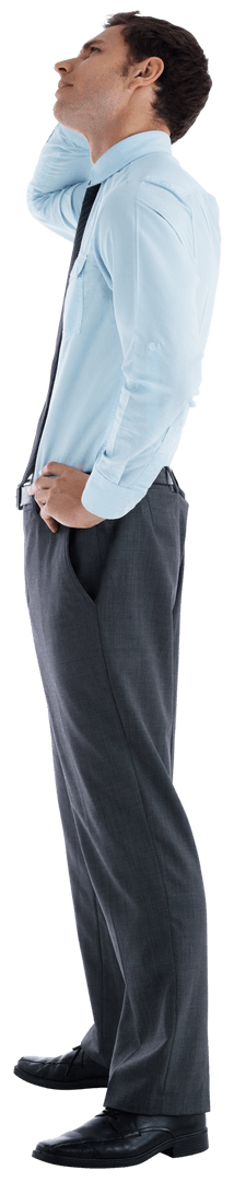 Transparent Image of Businessman in Pensive Pose