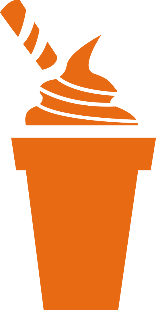 Minimalist Icon of Soft-serve Ice Cream in Orange Tones