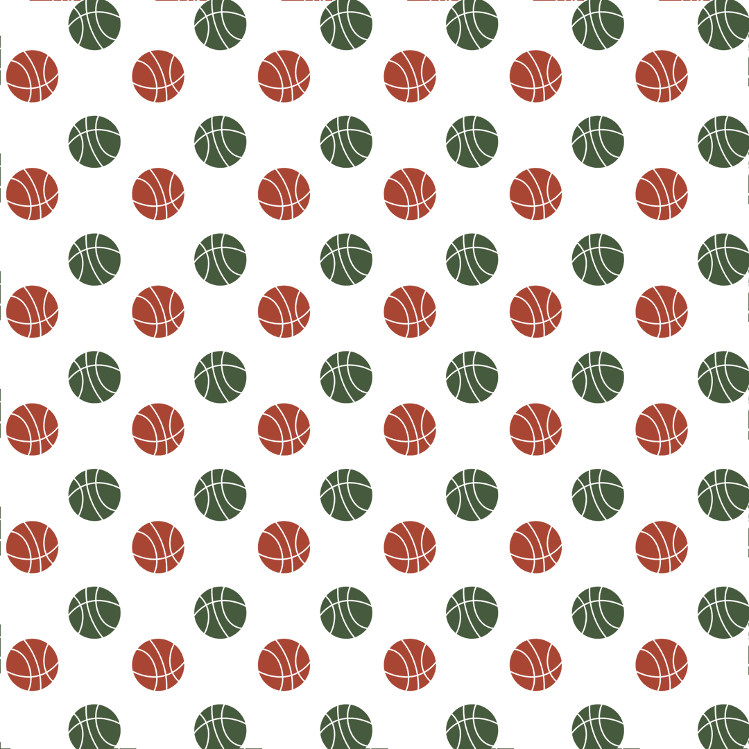 Transparent Green and Red Basketball Pattern Vector