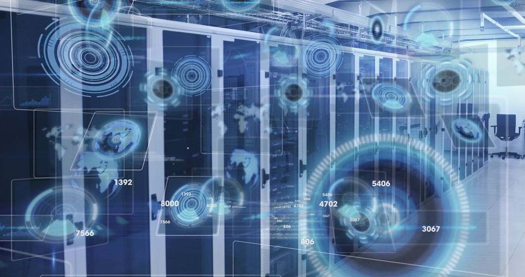 Digital Data Processing Interface in a Modern Server Room