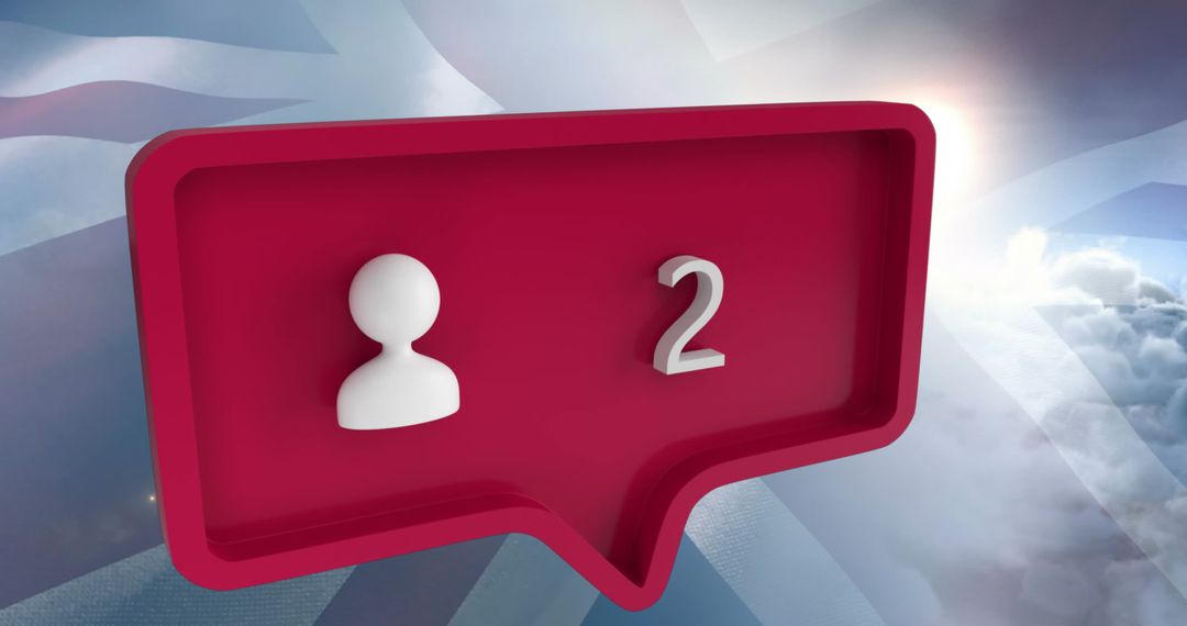 Social Notification Icon with USA Flag Background