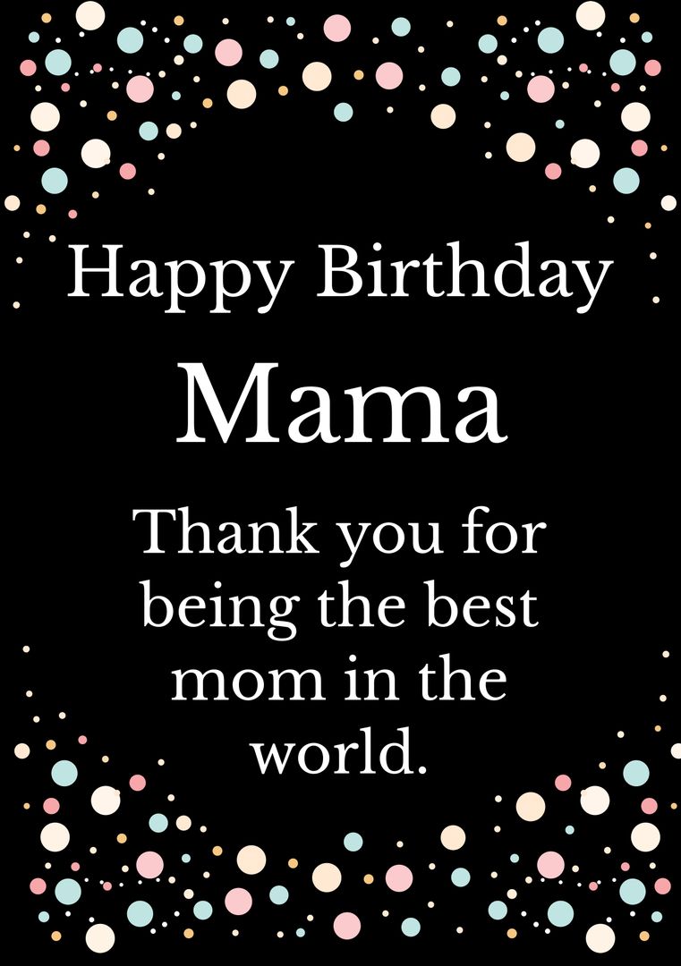 Heartfelt Birthday Card for Mom with Colorful Dots - Download Free Stock Templates Pikwizard.com