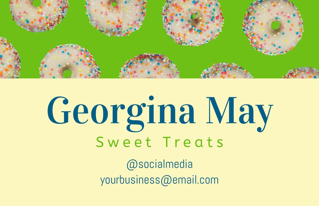 Colorful Donuts on Green Background Bakery Promotions