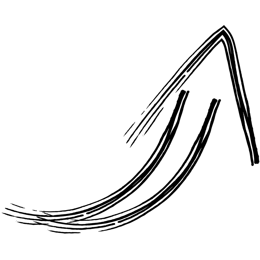 Black Arrow on Transparent Background with Minimalist Design