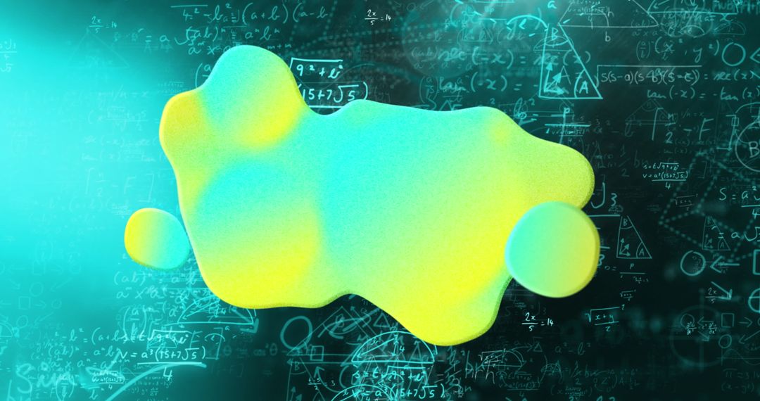 Glowing Blob Over Complex Mathematical Formulas