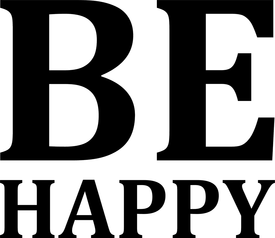 Be Happy Motivational Text on Transparent Background