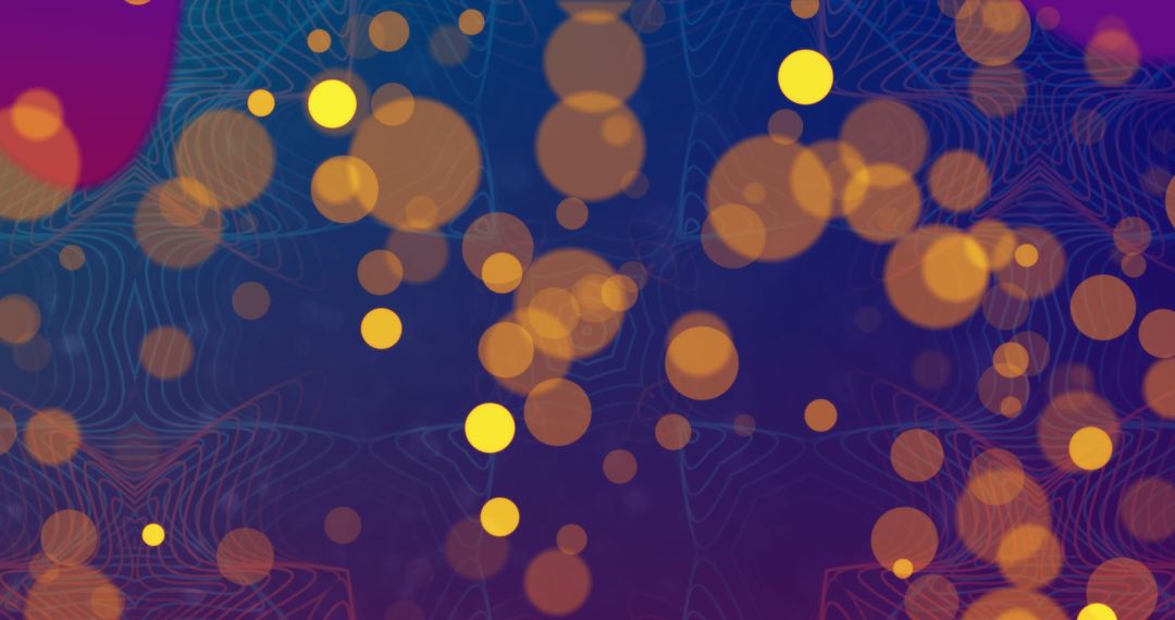 Abstract Glowing Lights on Purple With Kaleidoscope Patterns