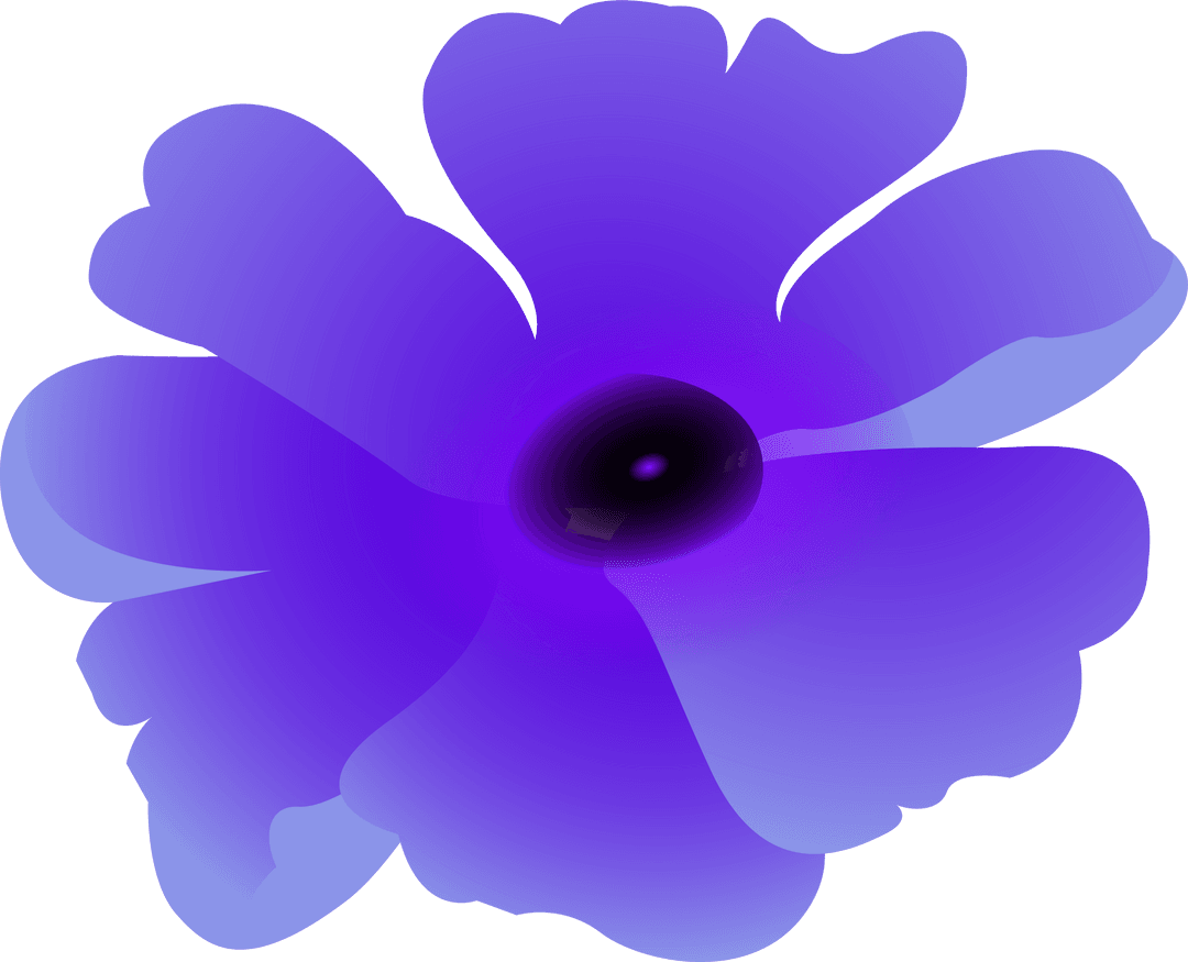 Violet Gradient Blossom with Transparent Background