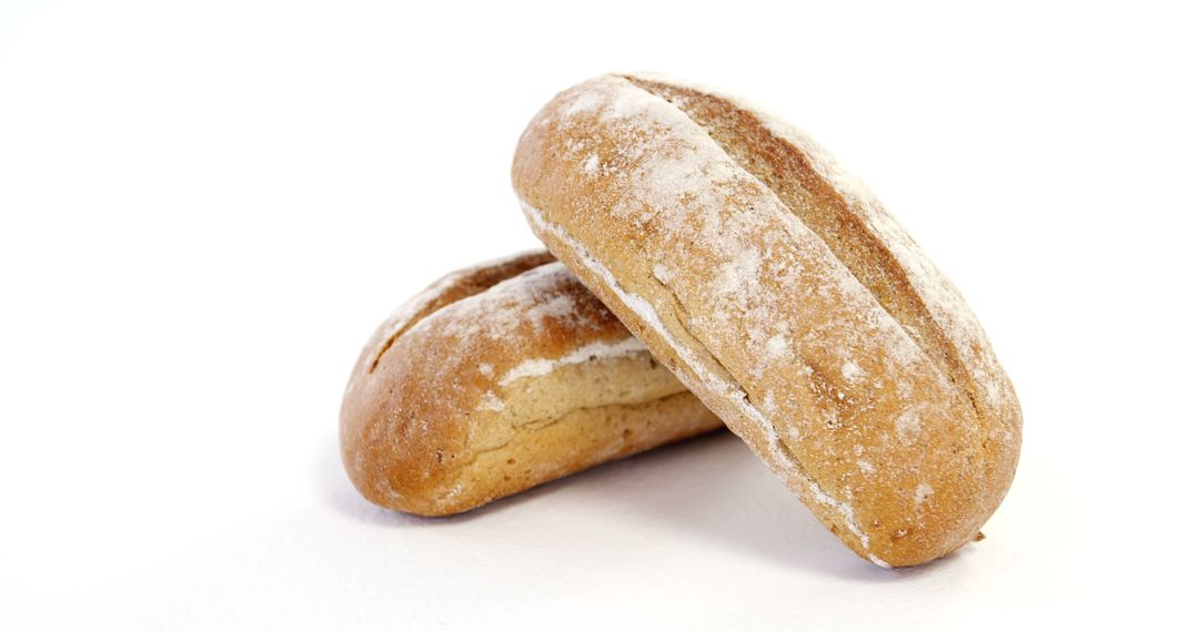 Freshly baked wholegrain bread rolls isolated on white background - Free Images, Stock Photos and Pictures on Pikwizard.com