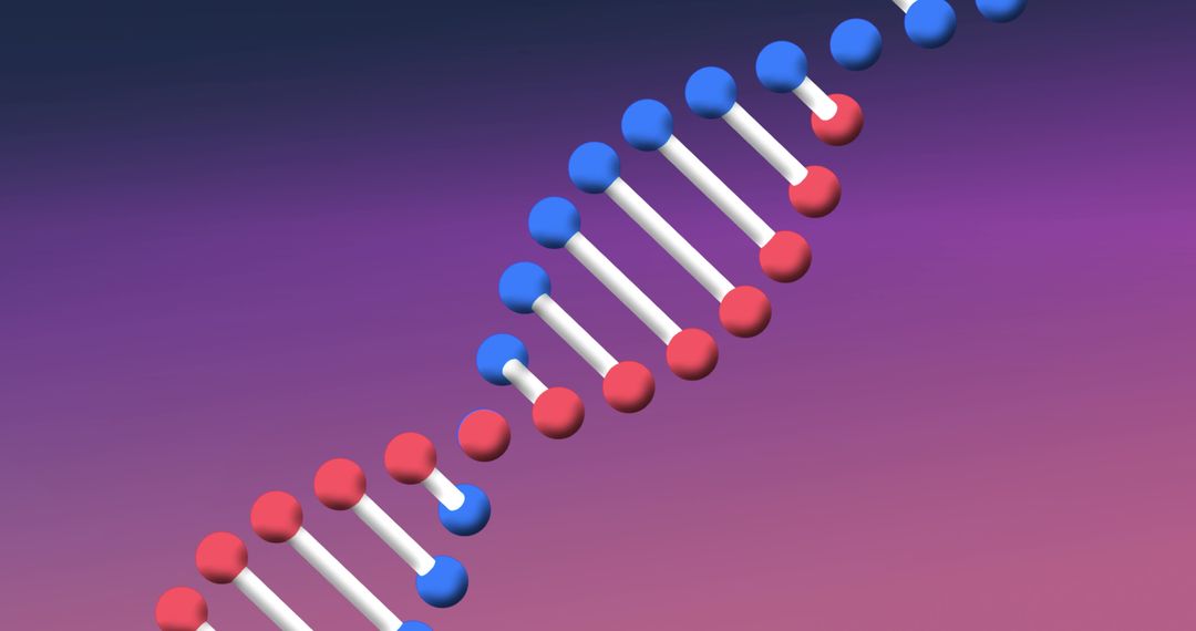 3D DNA Strand with Vibrant Gradient Background