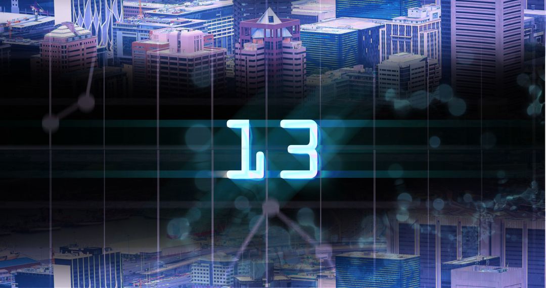 Digital Countdown Over Modern Cityscape - Free Images, Stock Photos and Pictures on Pikwizard.com