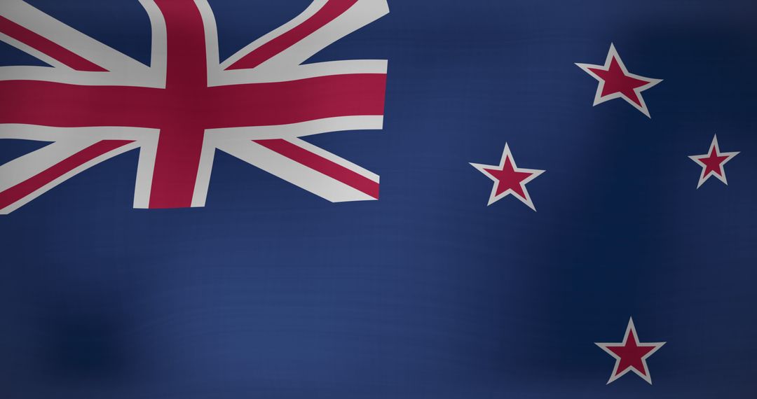 Waving New Zealand Flag Symbolizing National Pride