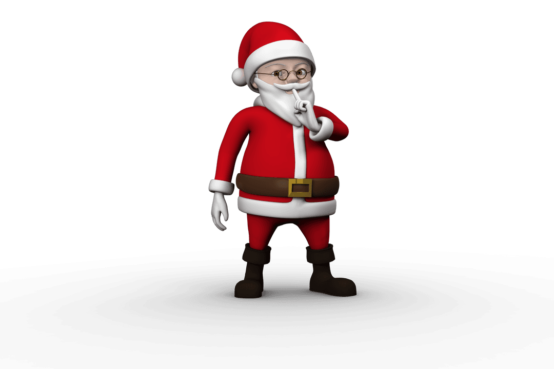 Santa Claus Standing On Transparent Background, Christmas Illustration
