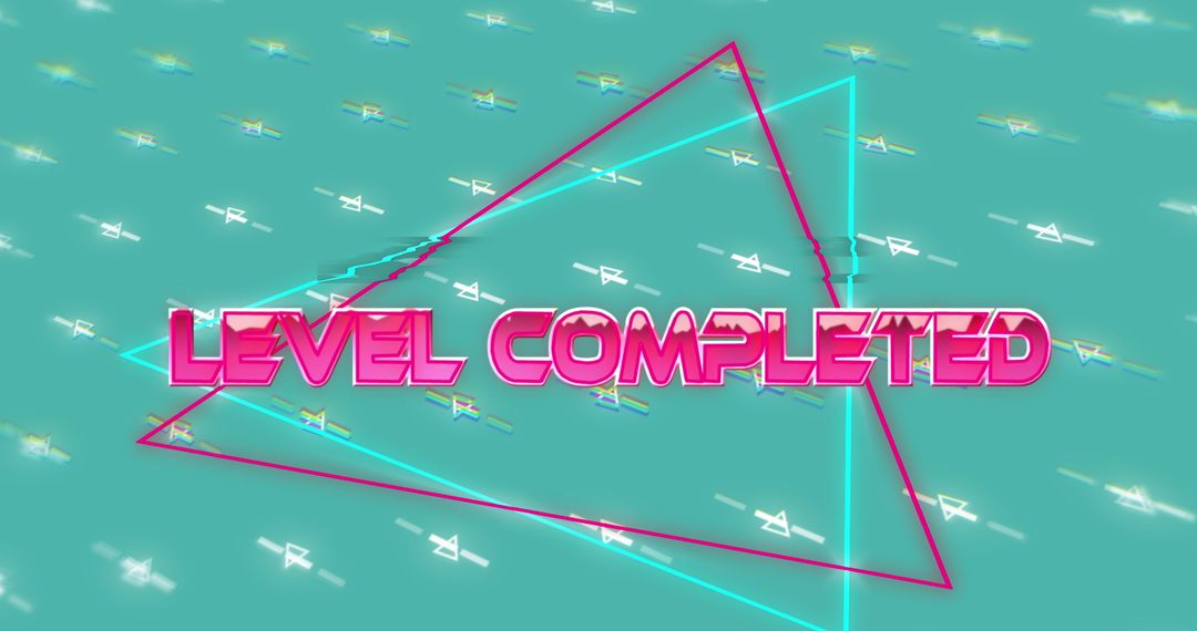 Colorful Level Completion Screen in Retro Game Design