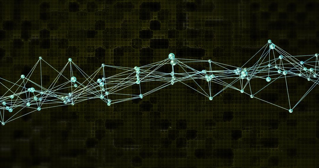 Abstract Digital Network Grid on Black Background