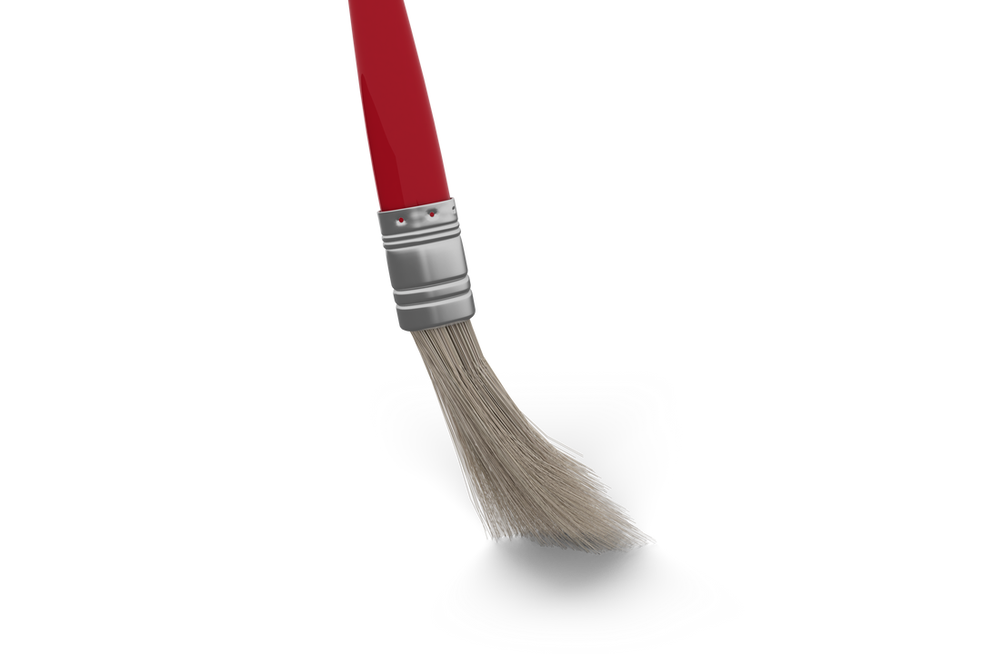 Red Handle Paint Brush on Transparent Background - Download Free Stock Images Pikwizard.com