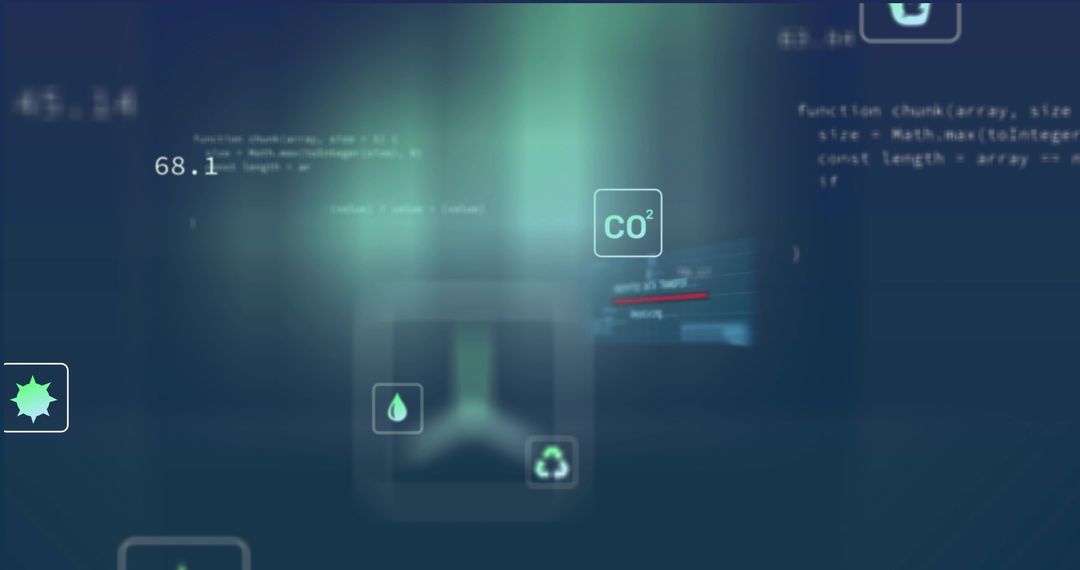 Futuristic Environmental Data Interface with Iconography
