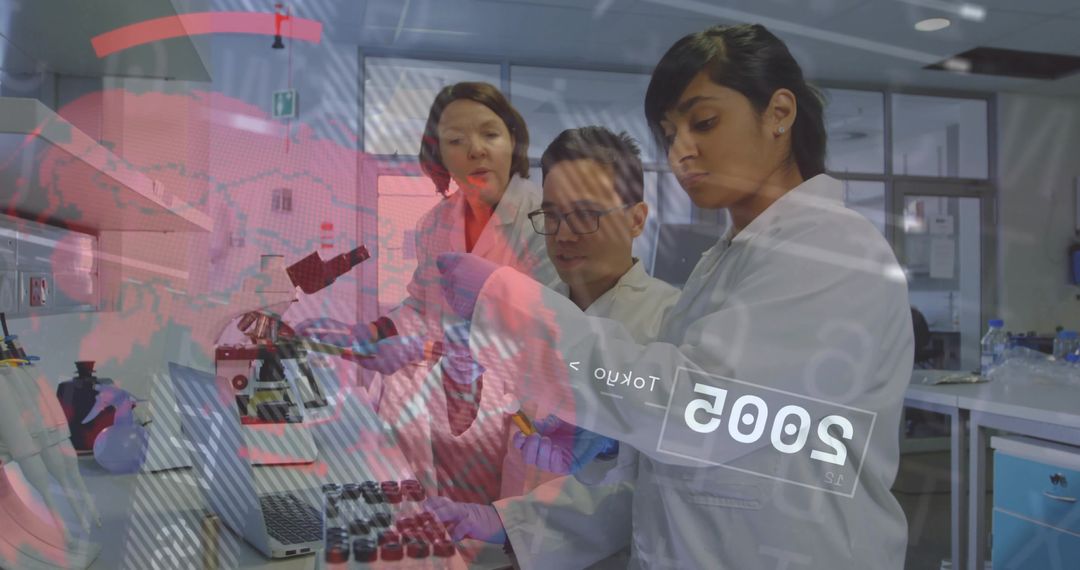 Innovative Team of Scientists Collaborating in Modern Biotech Lab