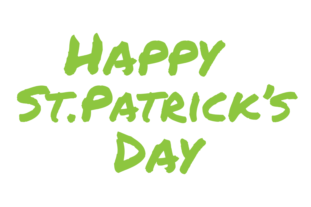 Happy St. Patrick's Day Text Clipart on Transparent Background