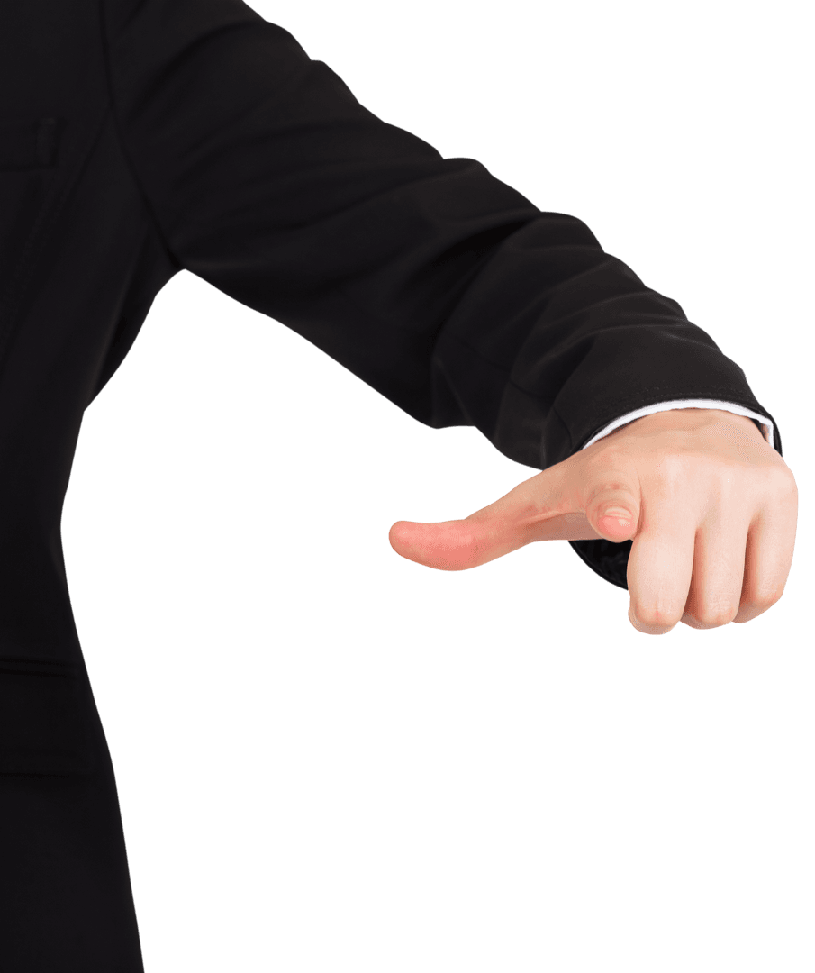 Transparent Image of Businessman's Hand Pointing Outward