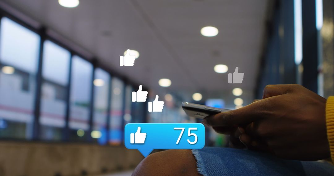 Man Engaged in Social Media Activities on Smartphone