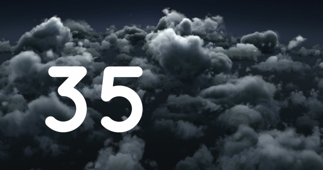 Ominous Storm Clouds With Prominent White Number