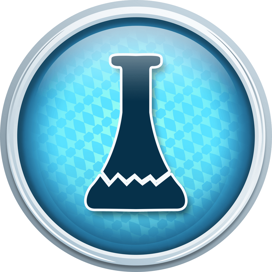 Transparent Vector Icon of Blue Science Flask Logo