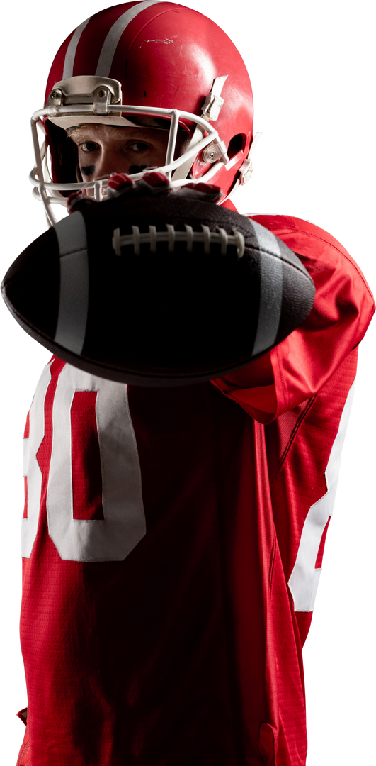 Transparent American Football Player Holding Football in Hand - Download Free Stock Images Pikwizard.com