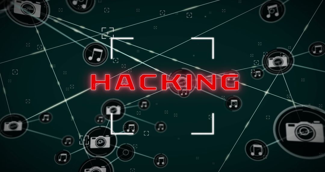 Digital Hacking Concept with Multimedia Network Connections