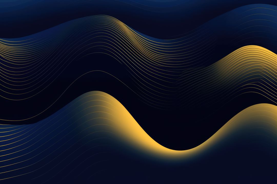 Abstract Wavy Lines with Gold Accents on Dark Background - Free Images, Stock Photos and Pictures on Pikwizard.com