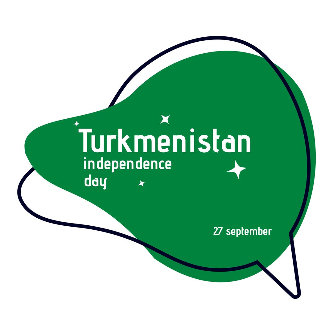 Turkmenistan Independence Day Graphic with Green and Black Design Elements - Download Free Stock Templates Pikwizard.com